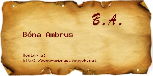 Bóna Ambrus névjegykártya